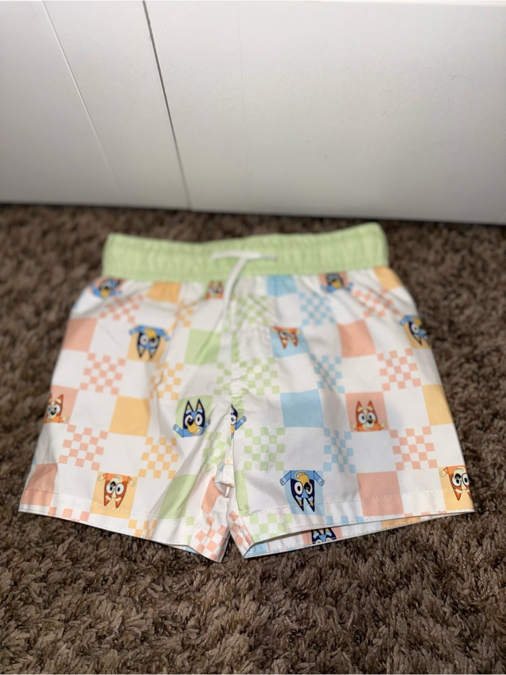 Bluey Pastel Checker Swim Shorts - Kids